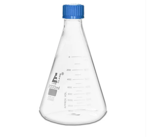MATRAZ ERLENMEYER CON TAPA ROSCA 2000ML EISCO