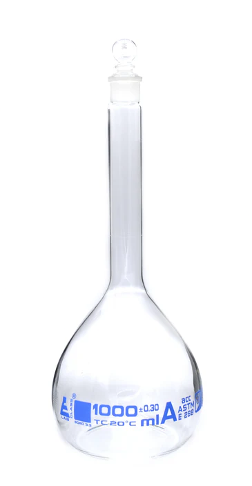 MATRAZ VOLUMETRICO CLASE "A" TAPON VIDRIO 1LT   EISCO