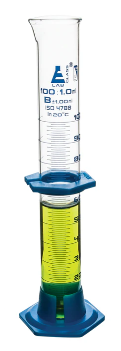 PROBETA GRADUADA VIDRIO BASE PLASTICO 100ML EISCO