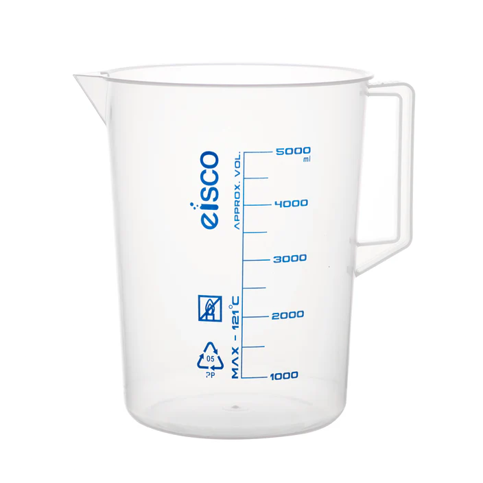 VASO GRADUADO POLIPROPILENO C/ASA G/AZUL 5LT   EISCO