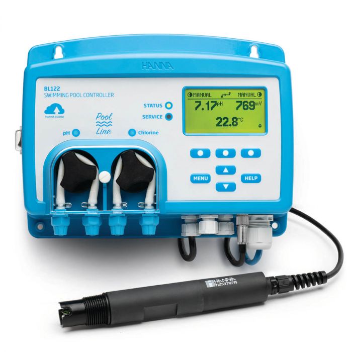 Controlador de piscina de pH / ORP / temperatura con ethernet para monitoreo remoto en la nube y sal. HANNA
