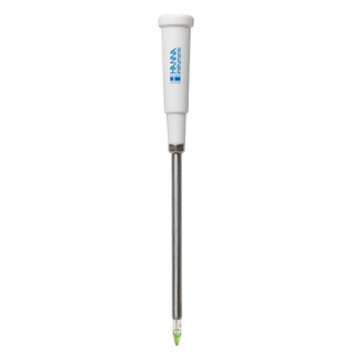 Electrodo de pH/temp para queso con conexión DIN rápida, cuerpo de acero inoxidable, relleno de gel. HANNA