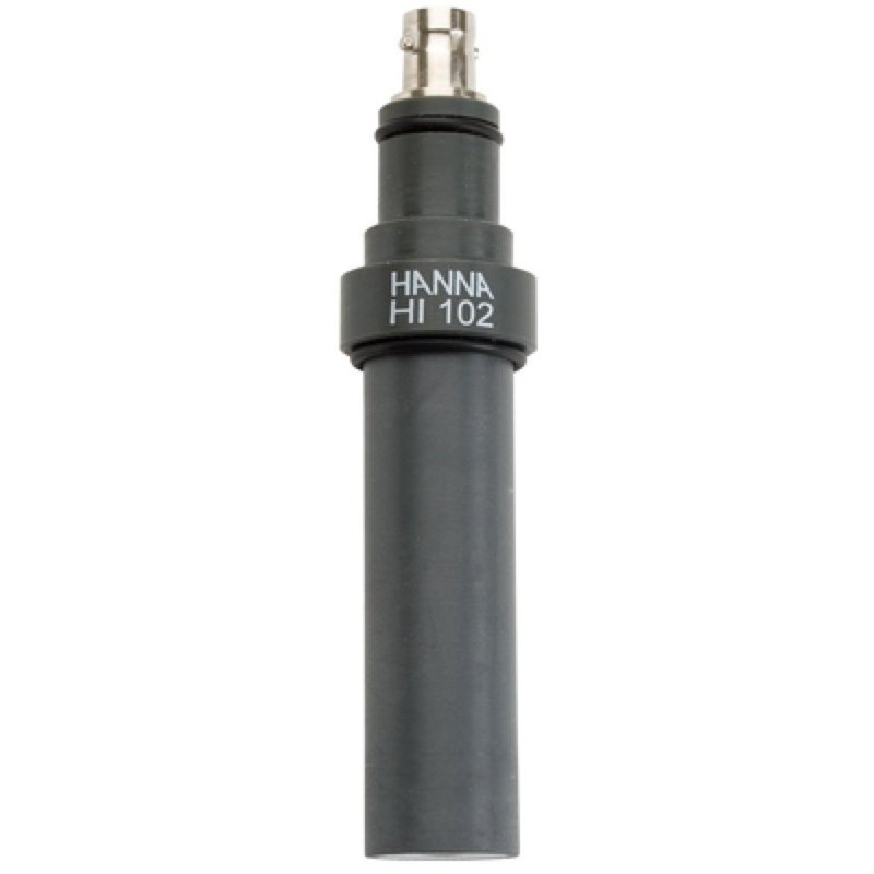 Electrodo de pH en linea con cuerpo de PVC y conector BNC. HANNA