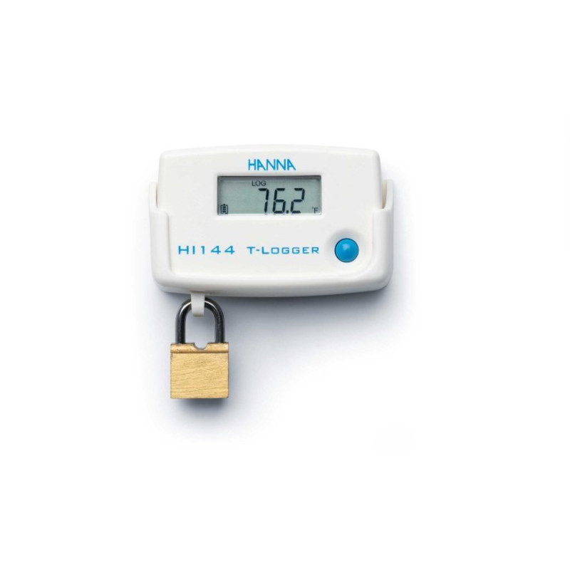 Registrador de temperatura T-Logger con soporte en pared y candado. HANNA