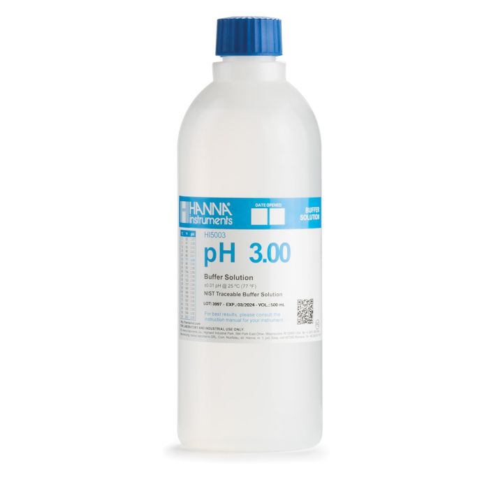 Solución técnica de calibración de pH 3.00 " 25, 500 mL. HANNA