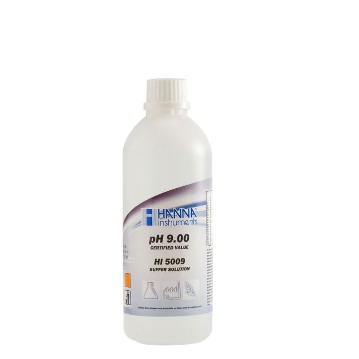 Solución técnica de calibración pH 9.00 " 25 °C, 500 mL. HANNA