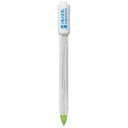 Electrodo de pH/temperatura para yogur con conector DIN rápido, cuerpo de vidrio y relleno de gel. HANNA