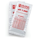 Sobres de estándar de calibración milesimal pH 1.000 " 25 °C, (25 x 20mL). HANNA